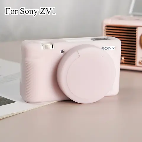 Silicone Camera Case for Sony ZV-1 ZV1 Anti-slip Scratchproof Soft Protective Covers Shell with Lens Cap Guard zv1 Accessories