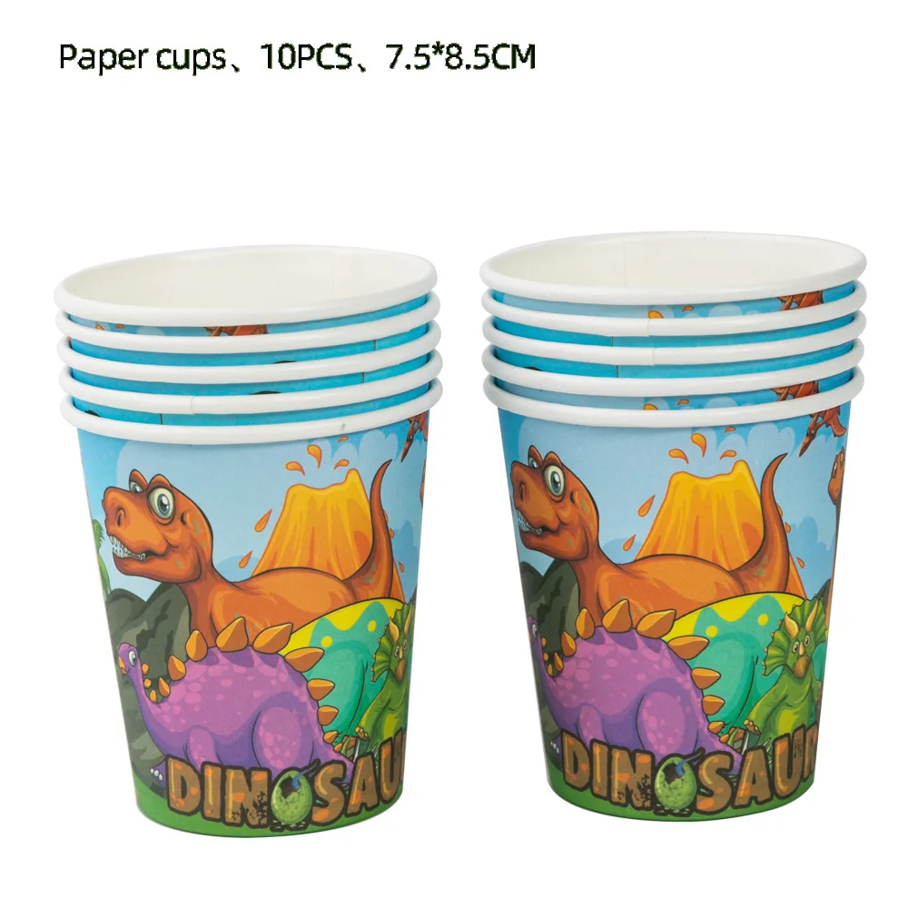 Dinosaur Boy Birthday Party Decorations Disposable Tableware Paper Cup Plate Napkin Tablecloth Balloon Kids Baby Shower Supplies