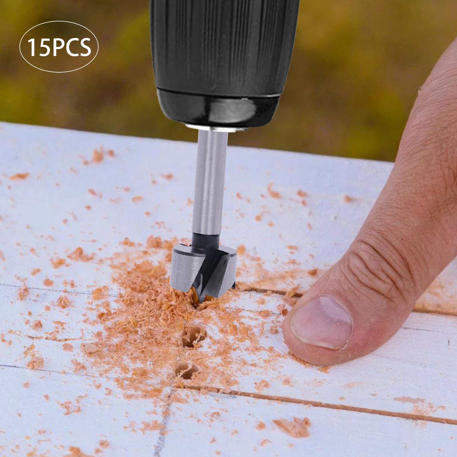 

15-Piece Wood Forstner Drill Bit Set Wood Drill Set Forstner Bits with Round Shaft Drill Bits Accessories Drill Wooden Box
