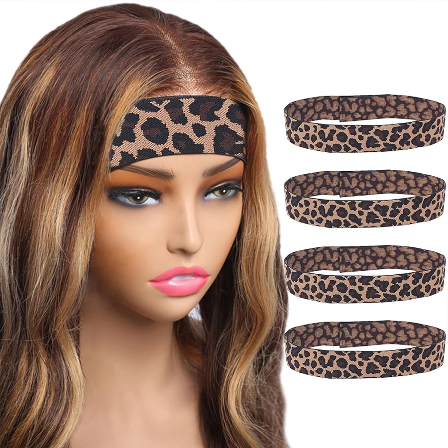 

5/10pc Elastic Band for Wig Edges Wrap Wig Band, Leopard Print Pattern Lace Melting Band for Hair Adjustable Wig Melt Bands