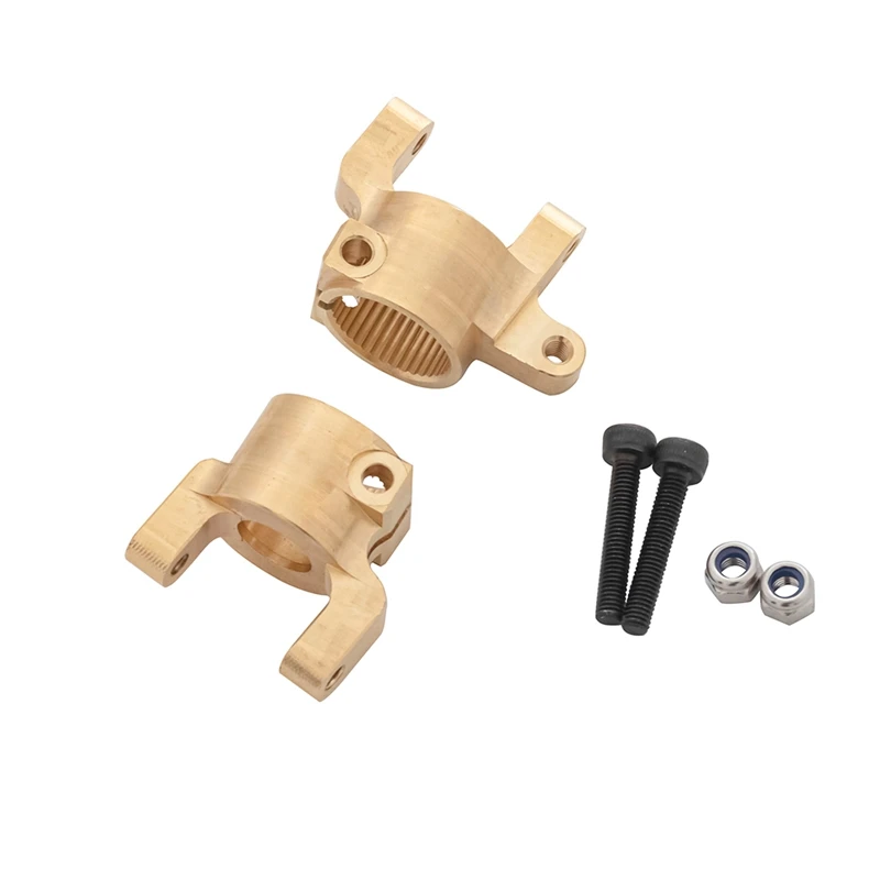 2Pcs Brass Heavy Duty Front C Hub Carrier Caster Block C Seat For Axial SCX10 II 90046 90047 1/10 RC Crawler Car Parts