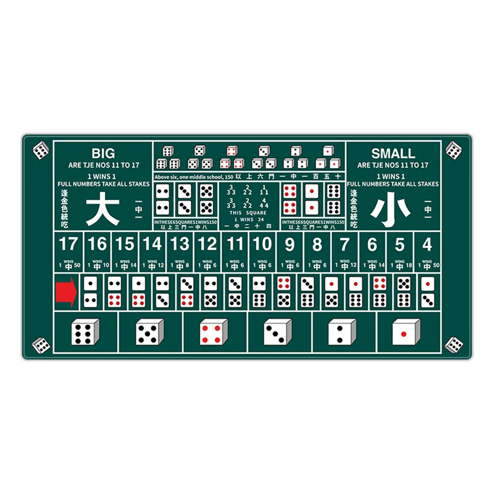 Texas Hold'em Poker Mat Sic Bo Dice Game Tablecloth Rubber Tablecloth Casino Playing Cards Mat Entertainment Accessories