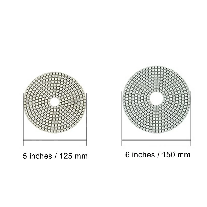 10PCS 5 Inch 6 Inch Wet Diamond Polishing Pads 30-3000 Grit Flexible Grinding Discs For Concrete Granite Marble Grinding Tools