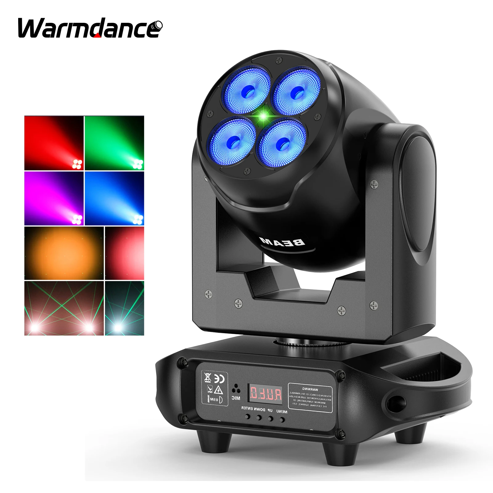 100W Beam Moving Head Light RGBW LED Stage Light Effect Projector Green Starry Sky Effect for DJ Disco Party Wedding Birthday