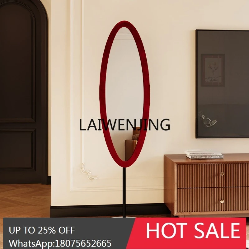 

full body mirror high-end dressing French medieval velvet oval floor mirror