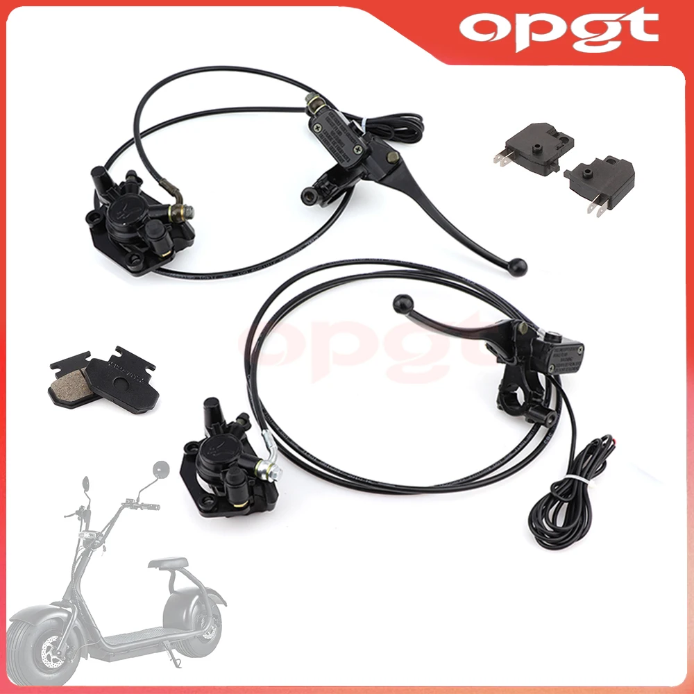 

OPGT передний/задний гидравлический главный цилиндр дискового тормоза, суппорт в сборе с колодкой для Harley China Citycoco, детали для электрического скутера