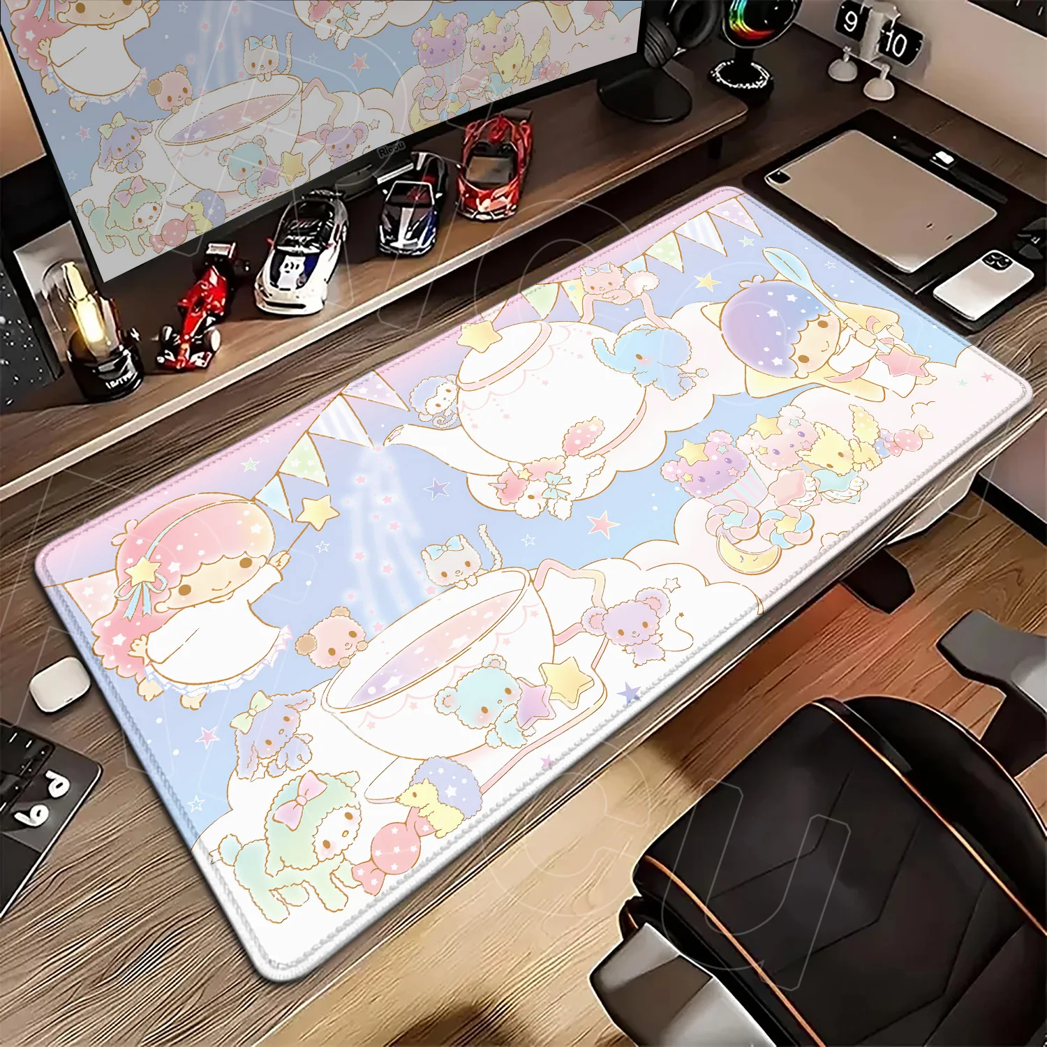 

Sanrio Mouse Pad Little Twin Stars Carpet for XL Large Computer Gaming Cute Kawaii Office Mat Computer Desk Accessories Mousepad