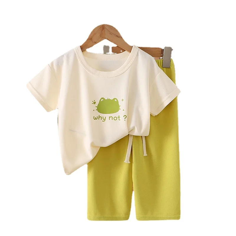 Leuke kinderkleding set babyjongen/meisje T-shirt + middenshorts zomerkleding cartoon casual meisjes trainingspak kinderen babykleding