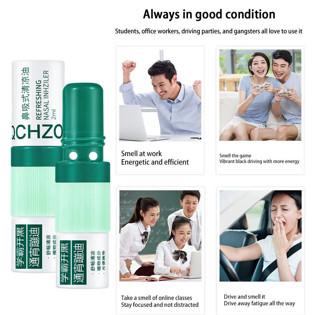 1pc Anti-Drowsy Essential Oils Mint Cream Nasal Inhaler Headache Cold Ointment Cool Nose Congestion Rhinitis Relief C7S9