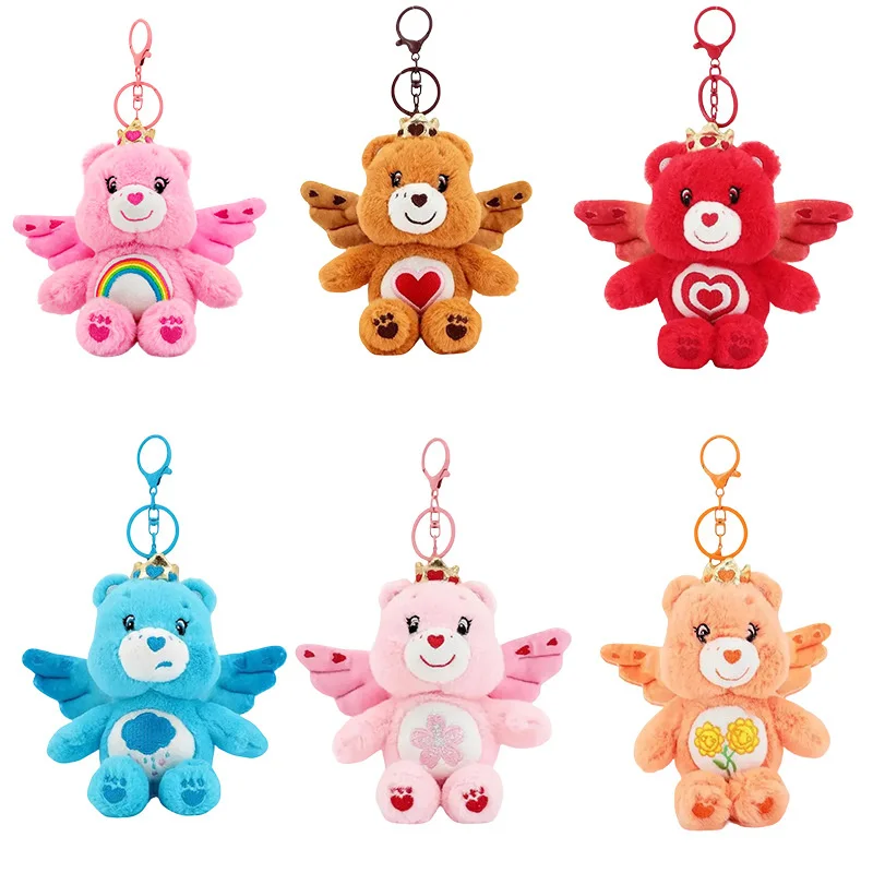 Oryginalny breloczek pluszowy Care Bears, Carebears American Angel Wings Little Bear, anime, hobby, pluszowe zabawki do zawieszenia na klucze, dekoracja do torby, lalki