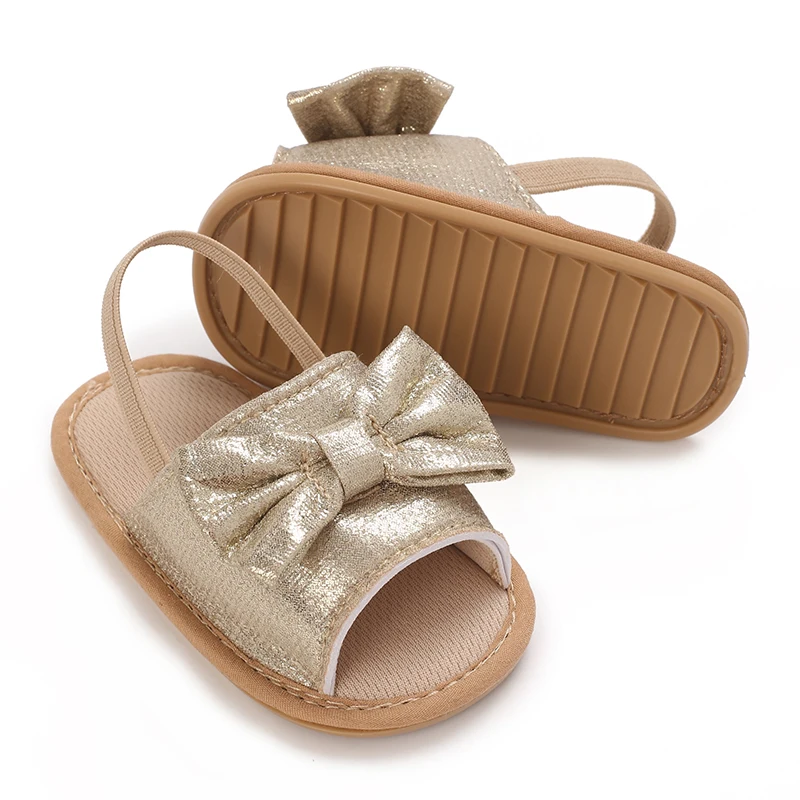 HAIZHIW Baby Cute Preschool Summer Sandals Gold Princess Casual Soft Rubber Sole Anti slip Single Shoes Girl's Walking Shoes