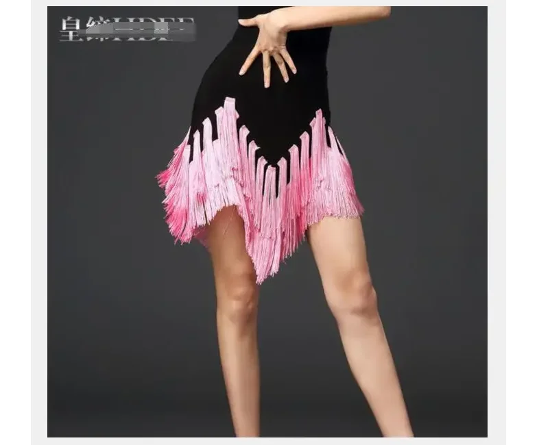 1pcs/lot woman fashion tassel latin skirt woman patchwork latin dancing skirt