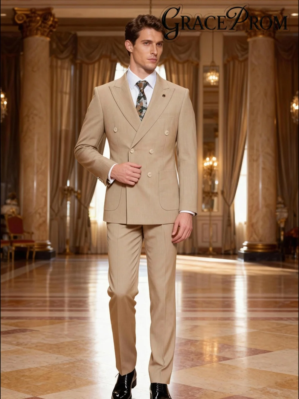 

Elegant Solid Color Men 2 Piece Set Classic Wedding Tuxedo Suit Fit Groom Popular Groomsmen Mens Suit Set For Banquet Party