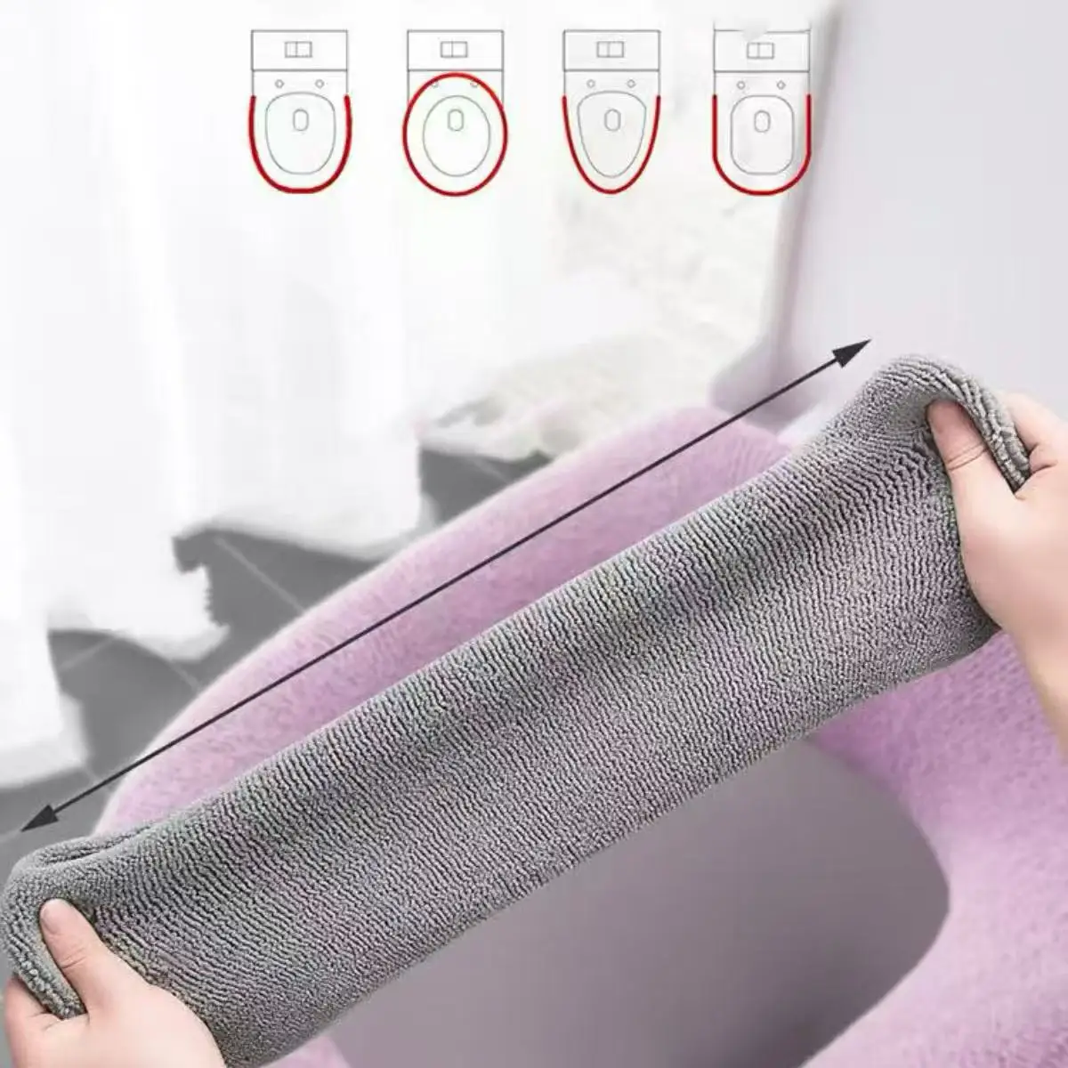 Funda universal para asiento de inodoro con diseño de calabaza, alfombrilla suave y cálida para inodoro, cojín para asiento de inodoro, accesorios para tapa de inodoro de baño