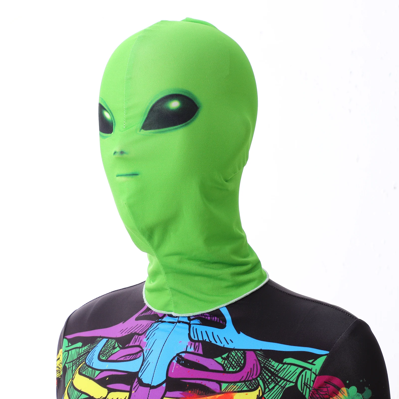 Green ET Alien Masks Halloween Cosplay Movie Actors UFO Alien Full Face Headgear Cover Helmet Headwear Carnival Masquerade Props