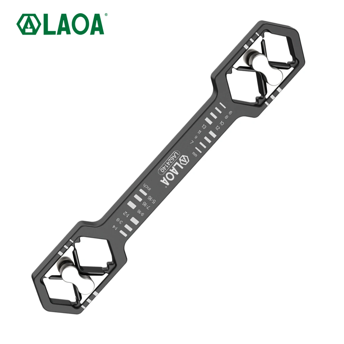 

LAOA 14-in-1 Adjustable Alloy Steel Hexagonal Wrench Metric-Inch Double-ended Plum Wrench LA624140