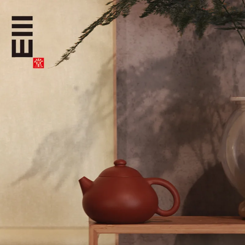 |Cai Yujian Wentan Teapot Chaozhou Handmade Purple Clay Pot Sketch Cinnabar Sand Hand Pot Authentic Famous Master High-End Small