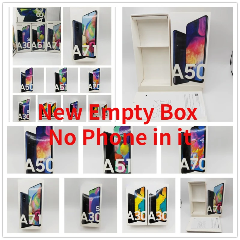 

Black New Empty Box for Samsung Phones A10 A12 A20 A30s A41 A70 A80 A90 5GPad Tab A Tab A7 Retail Package for A series Phone Pad