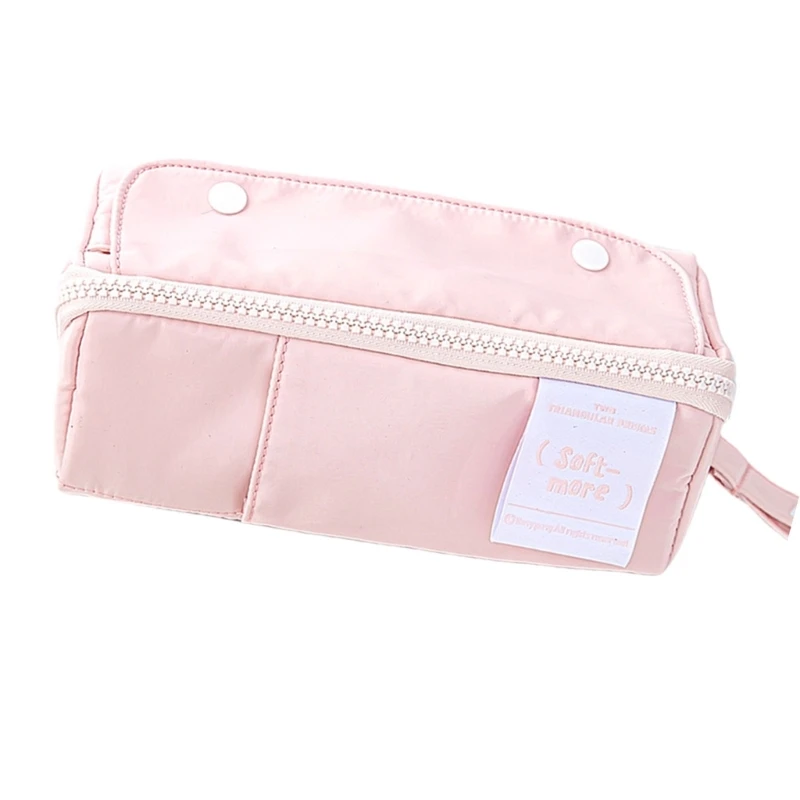 Canvas Pencil Case with Multiple Compartments, Large Capacity Extending Pen Bag