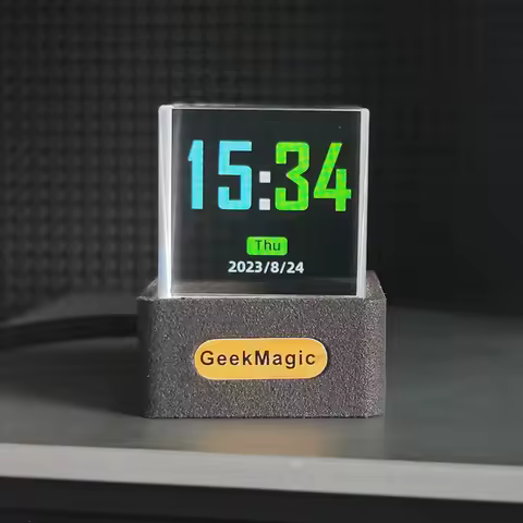 Creative Mini GeekMagic Crystal Display For Desktop Game Decoration Weather Station Gif Play