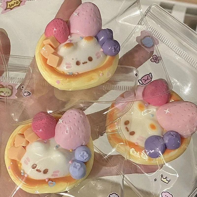 Jouet Squishy anti-Stress pour tarte aux œufs de dessin animé Kawaii, jouet à presser Fidget, Mochi Squishy, anti-Stress, jouets Fidget