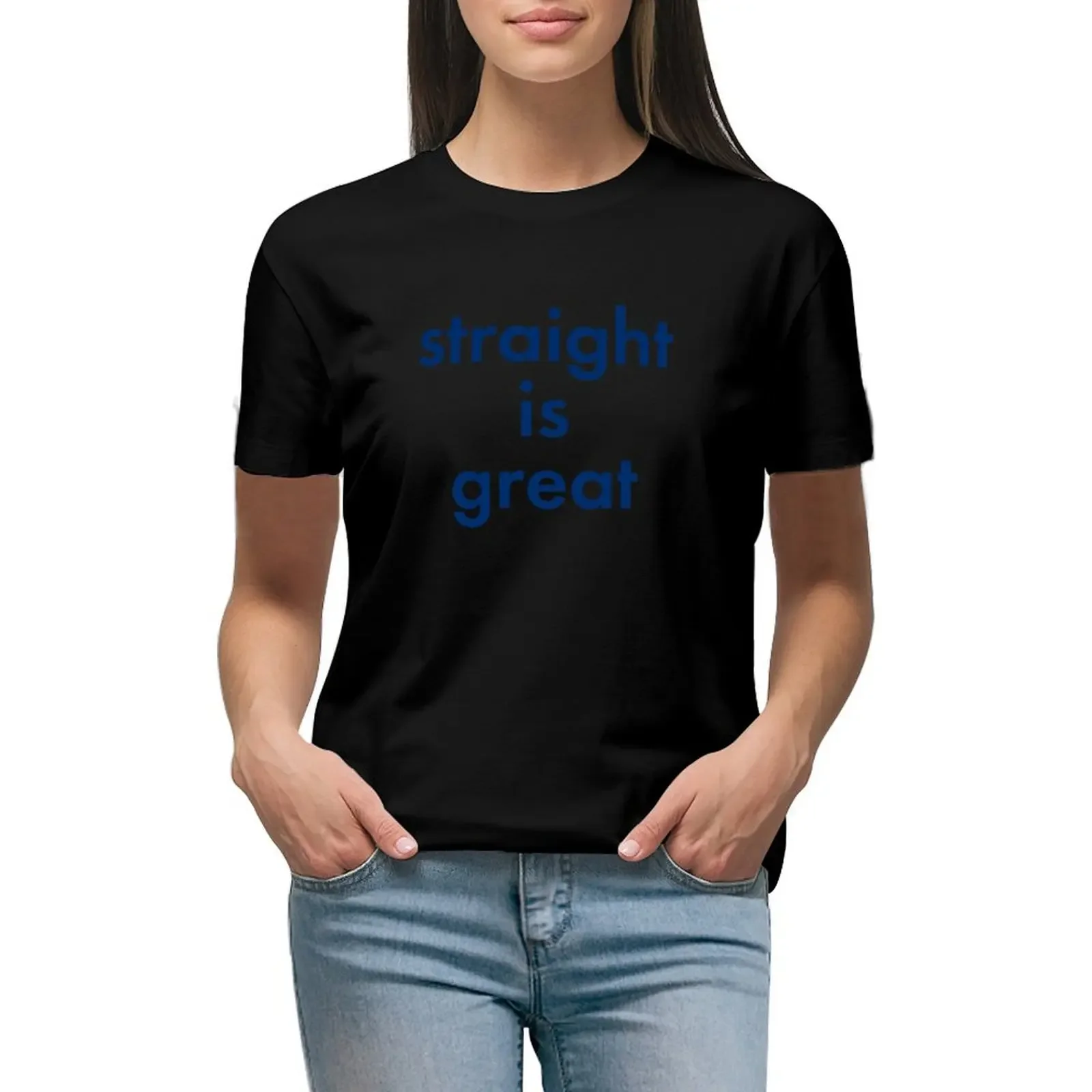 

straight is great' but I'm a cheerleader T-Shirt animal print shirt for girls customs design your own vintage Women's t-shirt