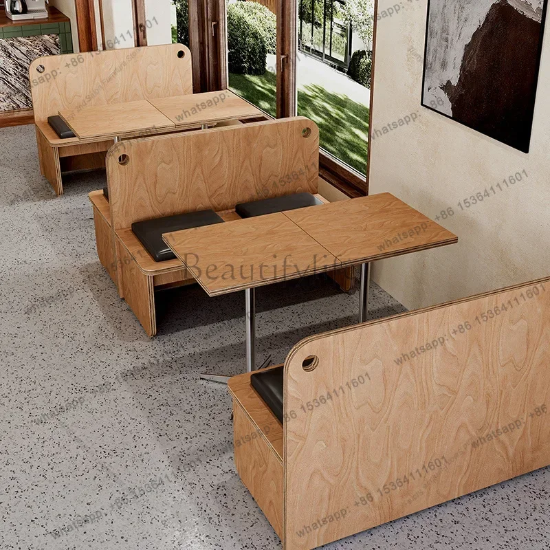 LSModern Coffee Shop Sofa Modern Design Dessert Shop Book Bar Rest Area Negotiation Reception Table Chair Set Office Furniture F