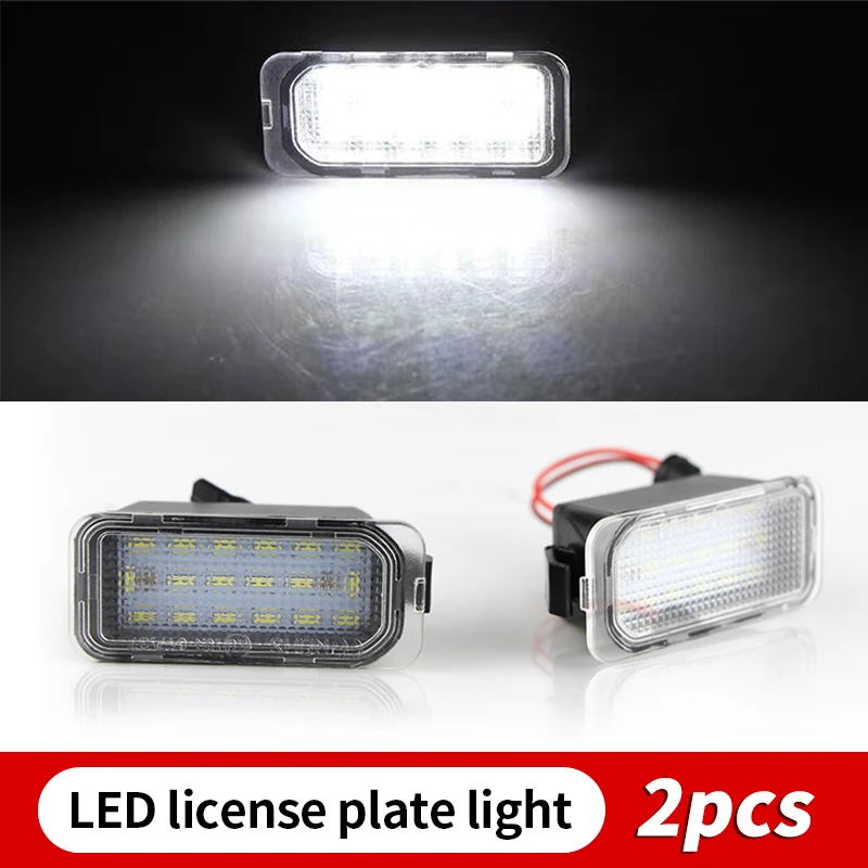 2pcs LED License Number Plate Light Lamps For Ford Escape Ranger Kuga 1 2 C-MAX Focus 2 3 Ecosport Edge Fiesta 6 7 Mondeo 4 5