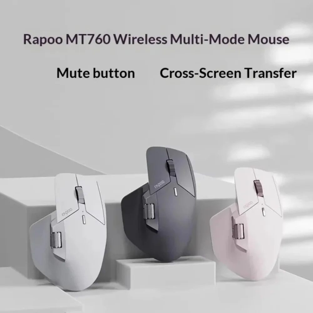 Rapoo MT760 Ergonomic Wireless Mouse Dual Mode Bluetooth 2 4G Multi Device Mice for Laptop PC Desktop Computer Business Office