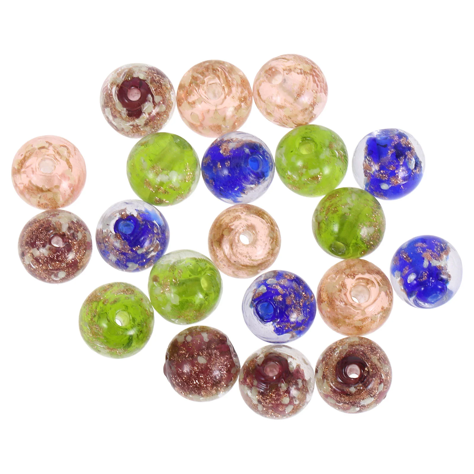 20 Pcs Beaded Miss Loose Gemstone Luminous Beads for Jewelry Making Round Necklace