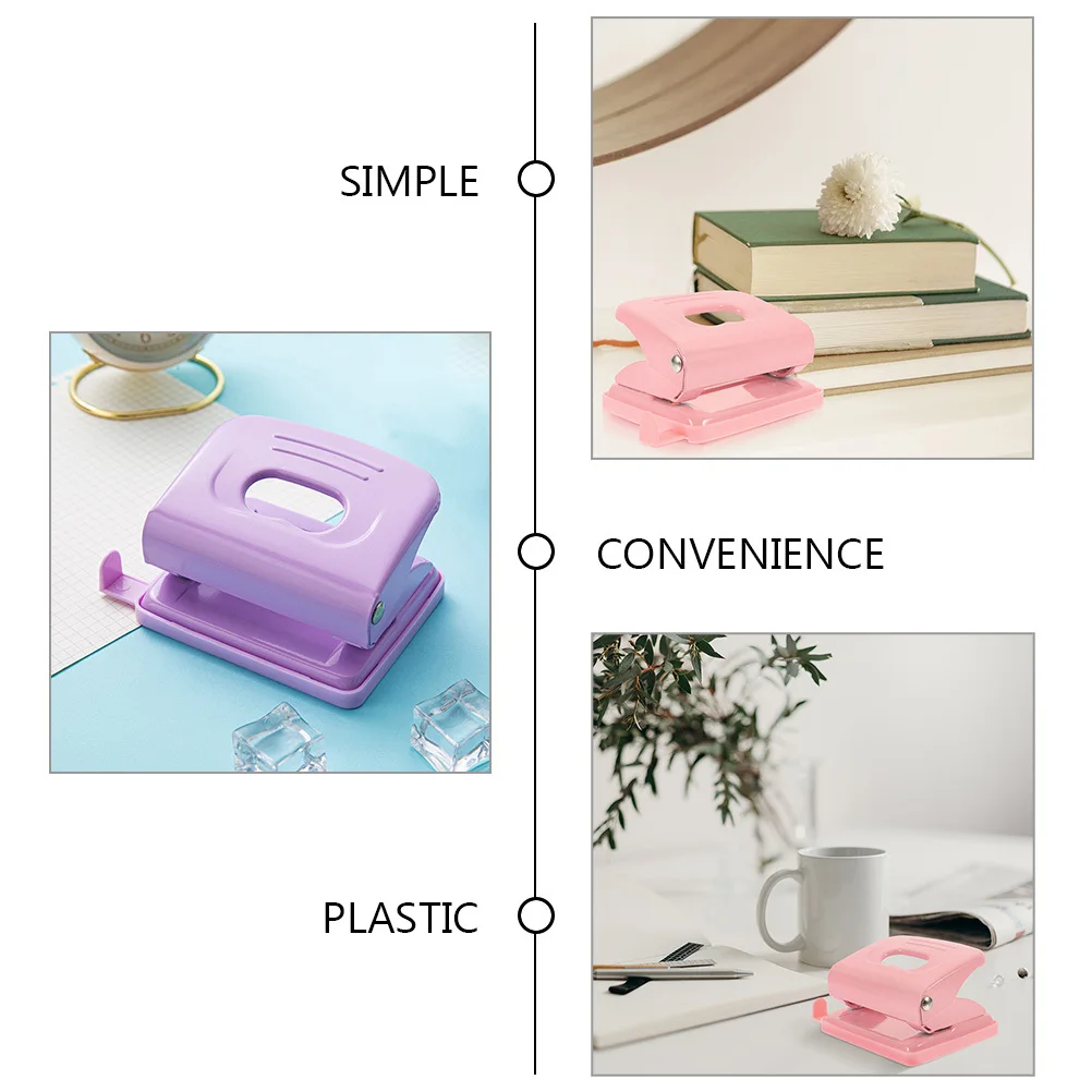 

2Pcs Hole Puncher Manual Adjustable Two Hole Punch for Office Loose Leaf Paper Sheets Maker Book Binding Materials