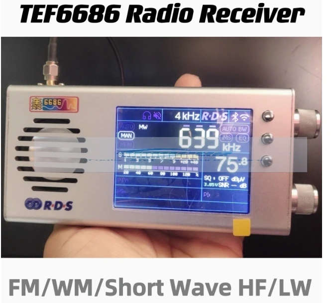 Second-generation 3.2-inch TEF6686 full-band radio dual-speaker stereo medium-wave shortwave FM radio