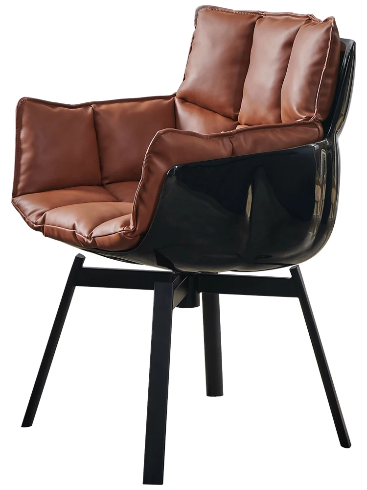 

Minimalist Rotatable Study Chair Modern Simple and Light Luxury Leather Art Computer Chair