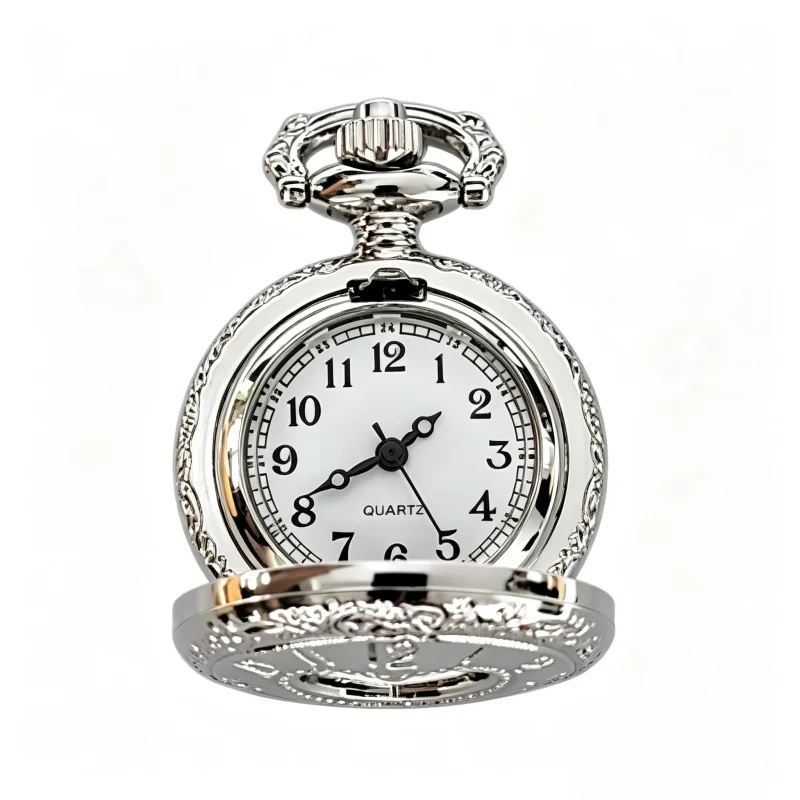 Retro Charm Neutral Small Hollow Heart Carving Quartz Steampunk Pocket Watch Men's and Women's Necklace Pendant Gift