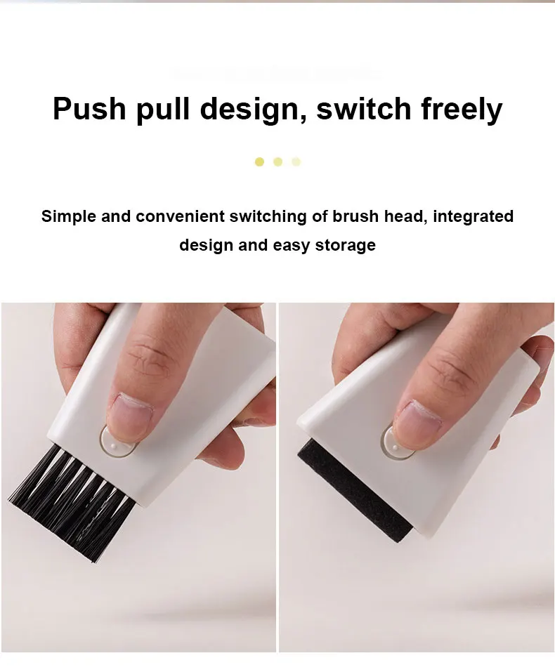 Double Head Retractable Computer Keyboard Cleaning Brush Notebook Keyboard Brush Mobile Phone TV Dust Cleaning Gap Brush