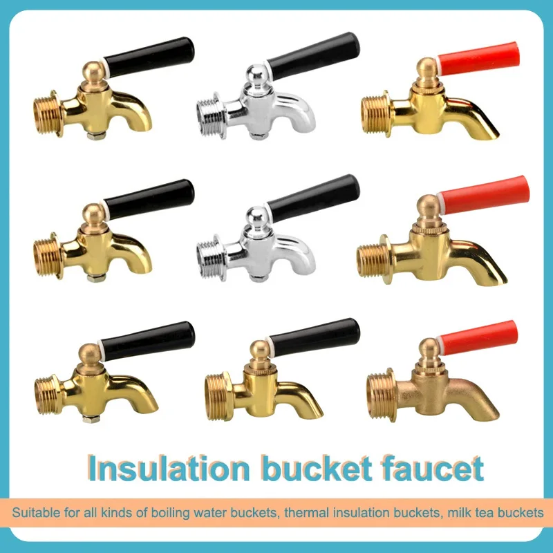 

1-10pcs Quality Brass Faucet 1/4" 3/8" 1/2" 3/4" BSP Male Thread Tap For Heat Insulation Barrel Tea-Furnace Water Boiler Milktea