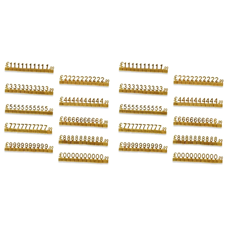ABAC-20PCS Digital Price Tag 3D Metal Shelving Adjustable GBP ￡ Price Square Kit For Shop Display Jewelry Watch Shop Office