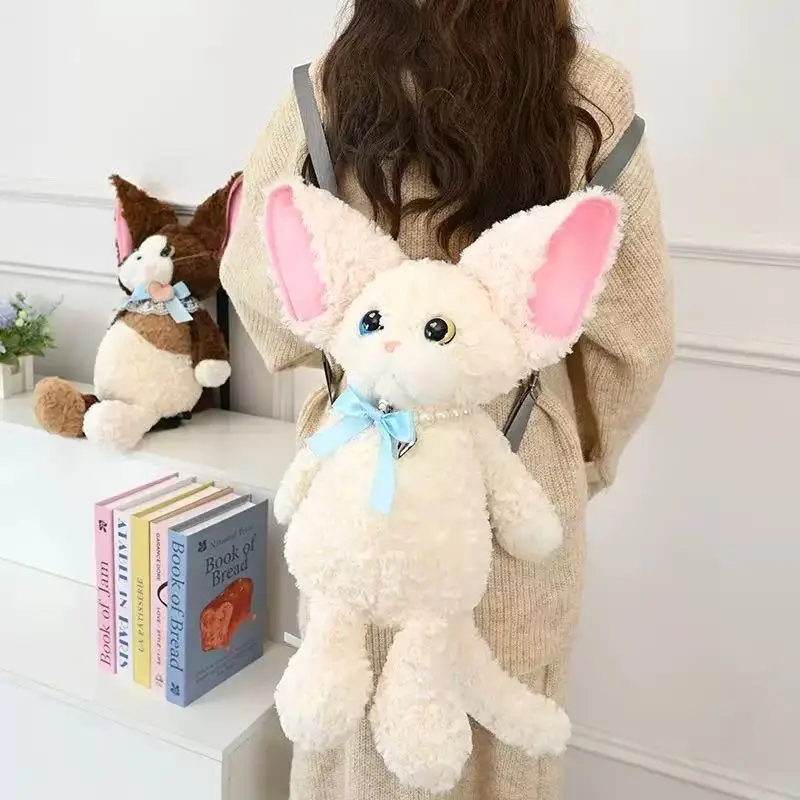 55cm bonito grande orelha gato mochila de pelúcia para meninas macio recheado gatinho saco kawaii animal boneca bolsa bonito presente para aniversário natal