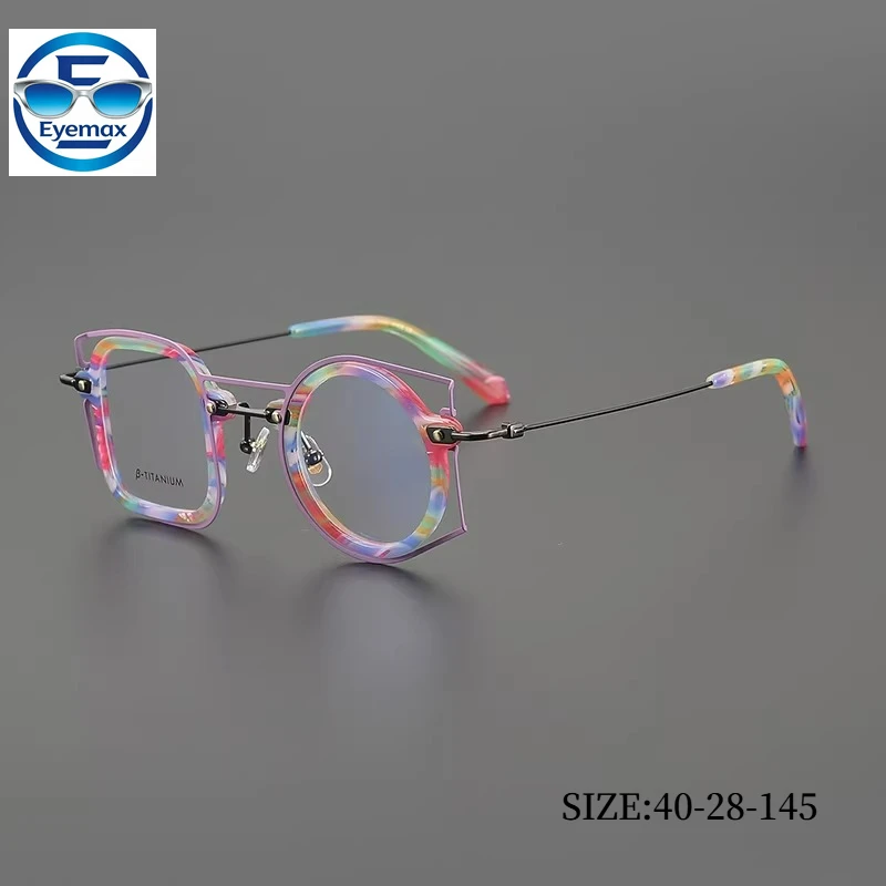 

Уникальная оправа для очков: одна квадратная, одна круглая, винтажный дизайн с контрастными цветами, легкие, стильные, с защитой от синего света, для коррекции зрения.