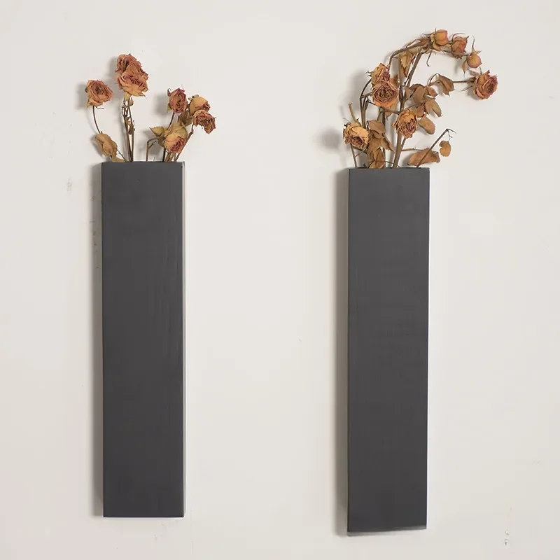 Wooden Plant Holder Wall Decor, Aesthetic Pocket Vase, Hanging for Indoor Spaces, Space-Saving, Perfect for Living Room, Bedroom