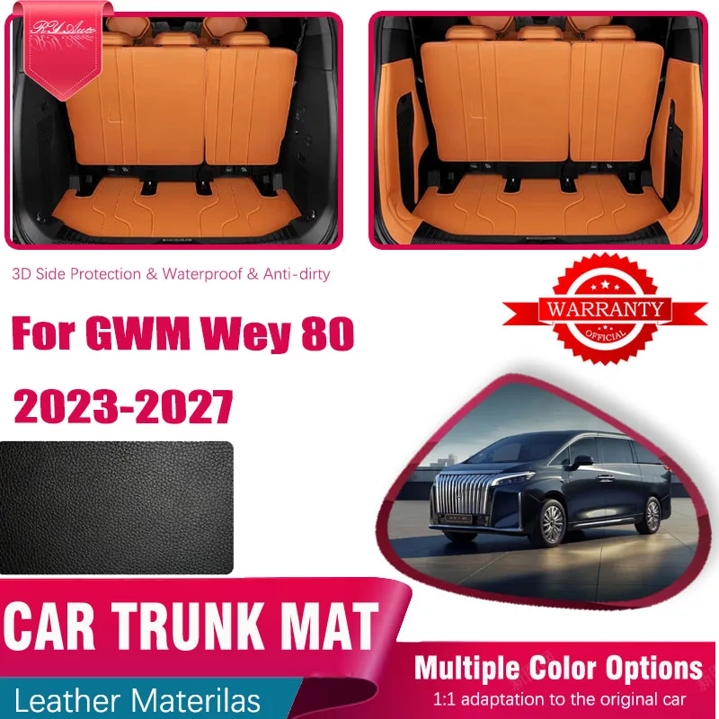 

Car Trunk Mat For GWM Wey 80 G9 Hi4 Gaoshan M81/M83 2023-2027 7seat Leather Storage Pad Cargo Cover Inner Liner Auto Accessories