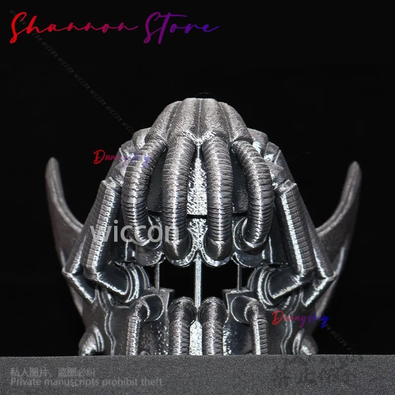 다크 애니메이션 영화 나이트 코스프레 베인 블랙 해골 3D 폴리 락트산 마스크 공포 할로윈 크리스마스 파티 남자 Cos 맞춤형