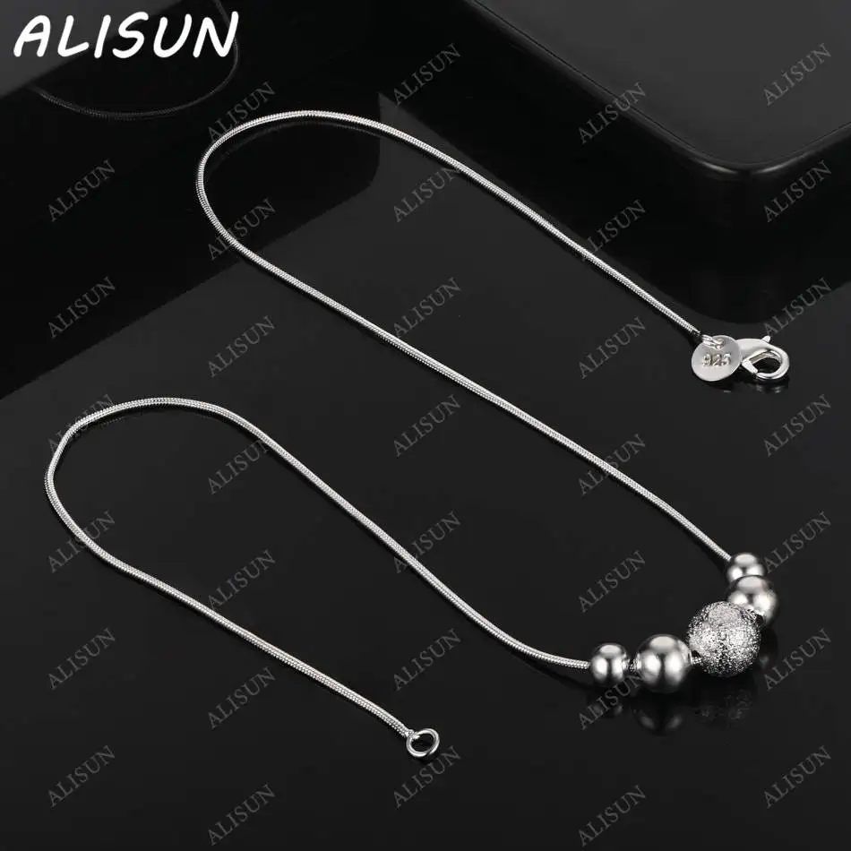 

ALISUN 925 Sterling Silver Balls Necklace For Women Anniversary Gift Popular Wild Fashion Romantic Jewelry
