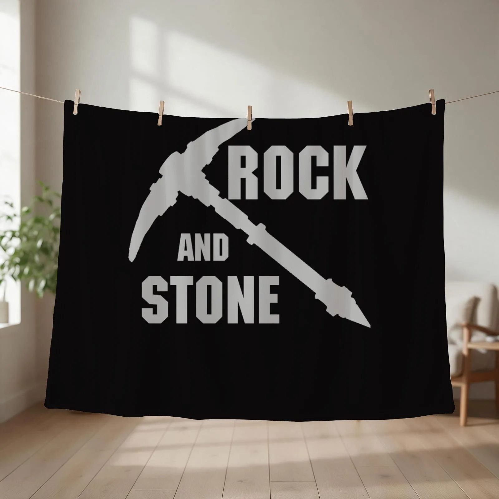 Rock and Stone! - Grey Throw Blanket Winter beds Travel Decorative Throw Softest Blankets