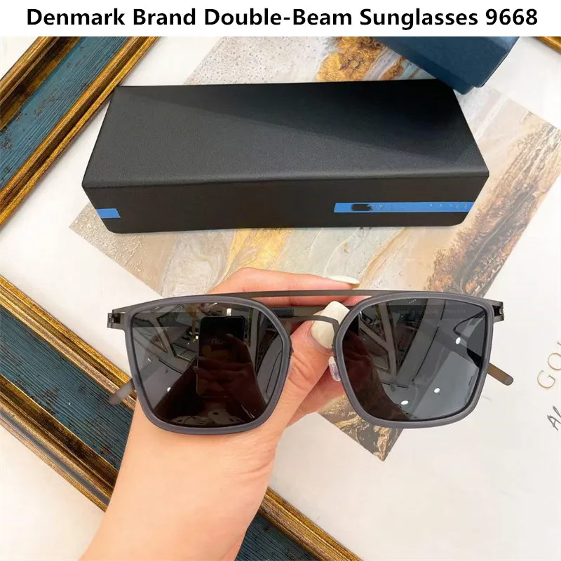 

Denmark Brand Sunglasses Men Women Square Titanium Screwless Eyewear Prescription Eyeglasses Double-Beam Sun Glasses Frames 9668