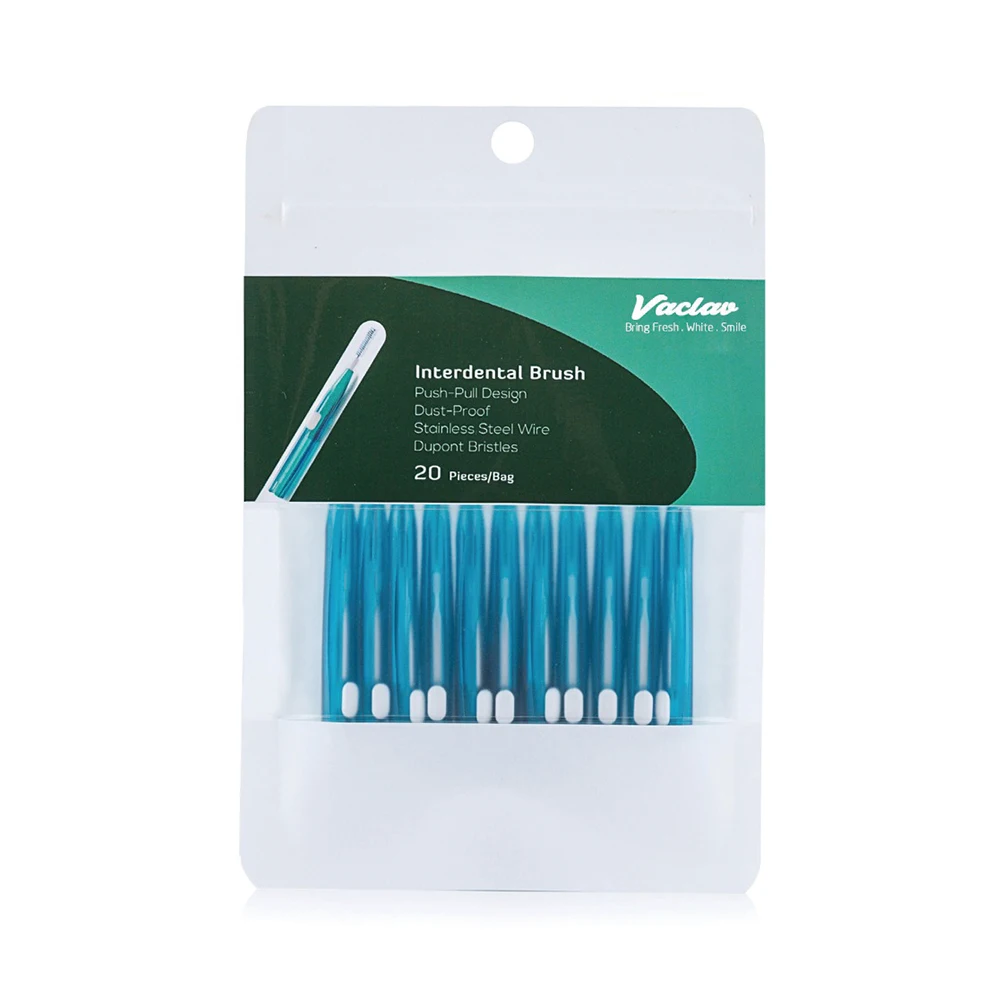 20Pcs/Pack Adults Push-Pull Interdental Brush Dental Oral Hygiene Toothpick Tooth Cleaning Floss Brush Orthodontic Wire Brush