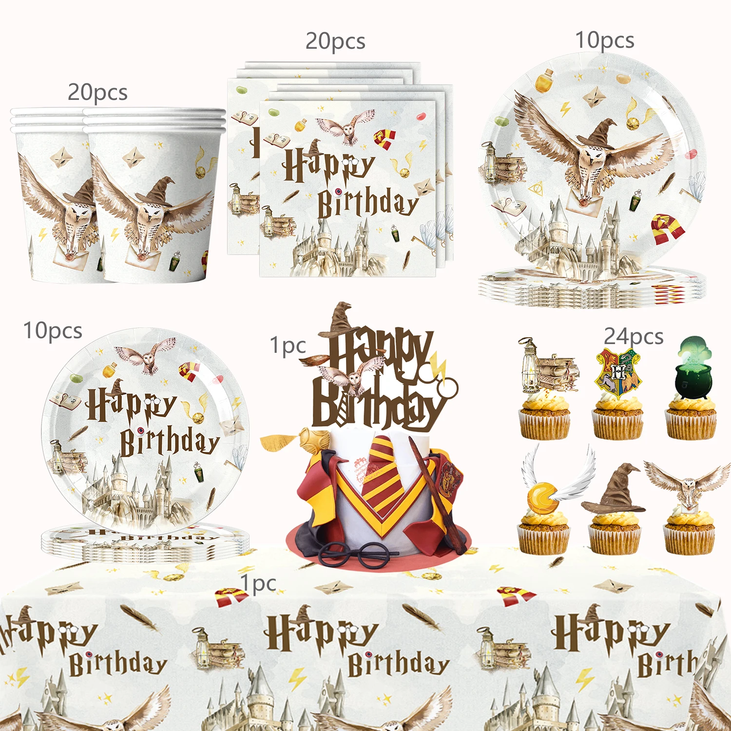 

Harry Potter birthday party supplies, disposable banners, cake decorations, Harris balloon games, children's birthday decoratio