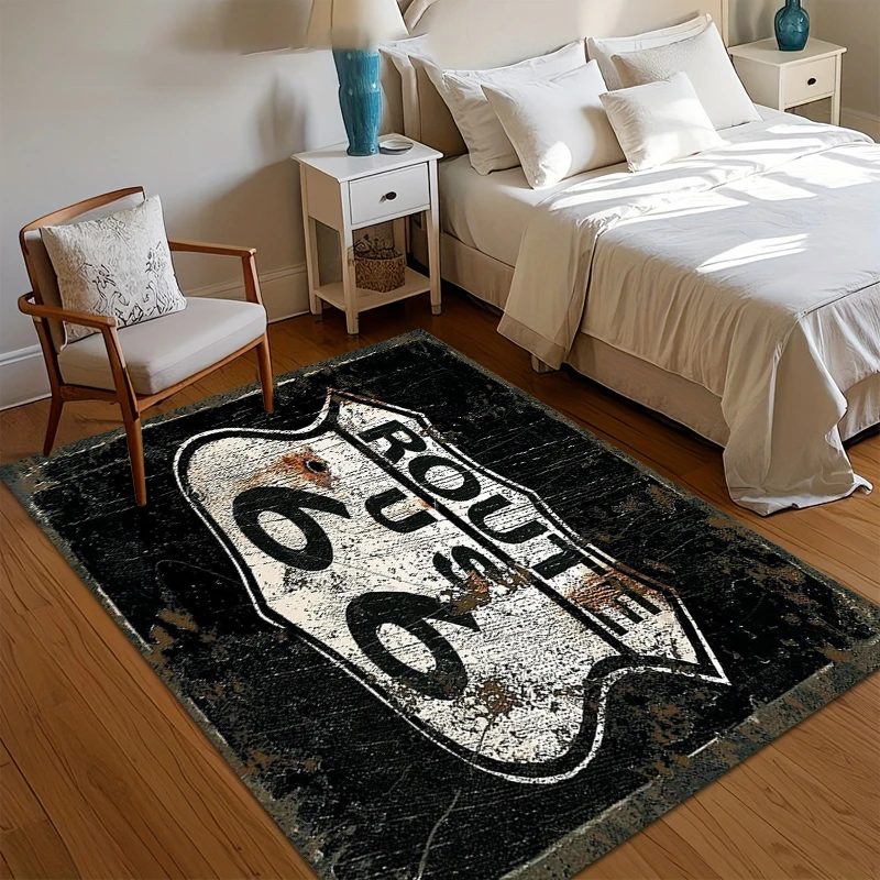 Route 66 Design Kitchen Floor Mat Entrance Doormat Home Decor Carpet for Living Room Bedroom Rugs Bathroom Non-slip Mat Foot Pad