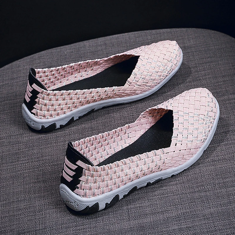 Women'S Shoes For Tennis - Handmade Woven Shoes lady Walking Sneakers