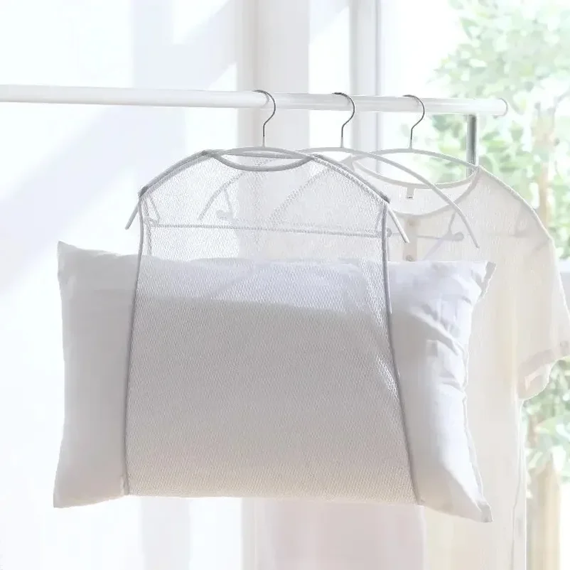 1/2 PCS Hanging Pillow Drying Rack Outdoor Windproof Pillow Drying Net Multifunctional Large Capacity Dryer Bags Organizer